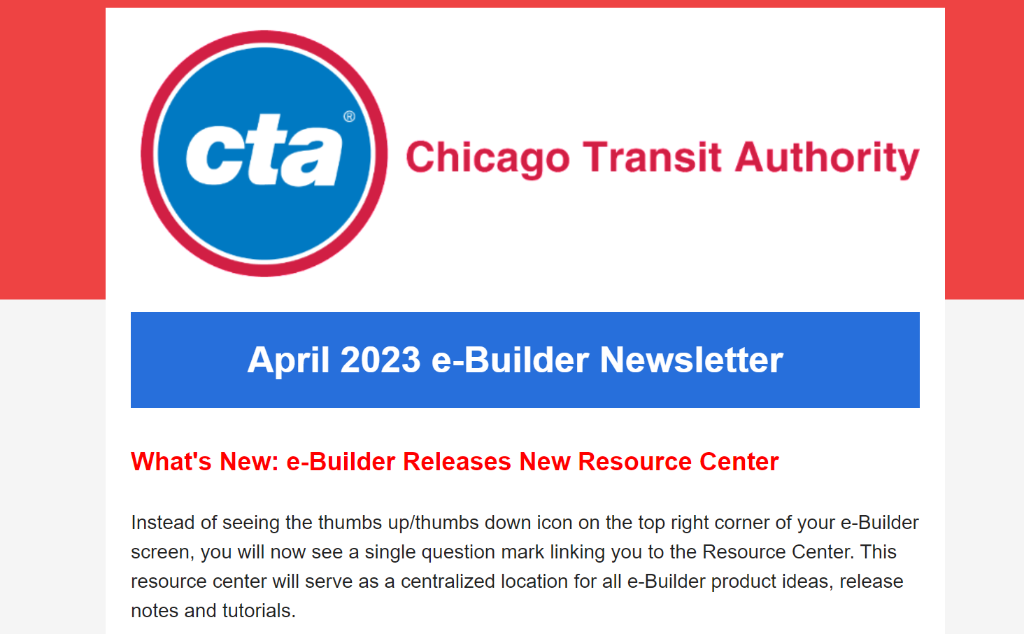 April Newsletter Chicago Transit Authority Help Center